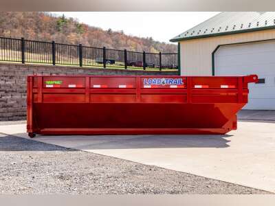 dumpster in driveway